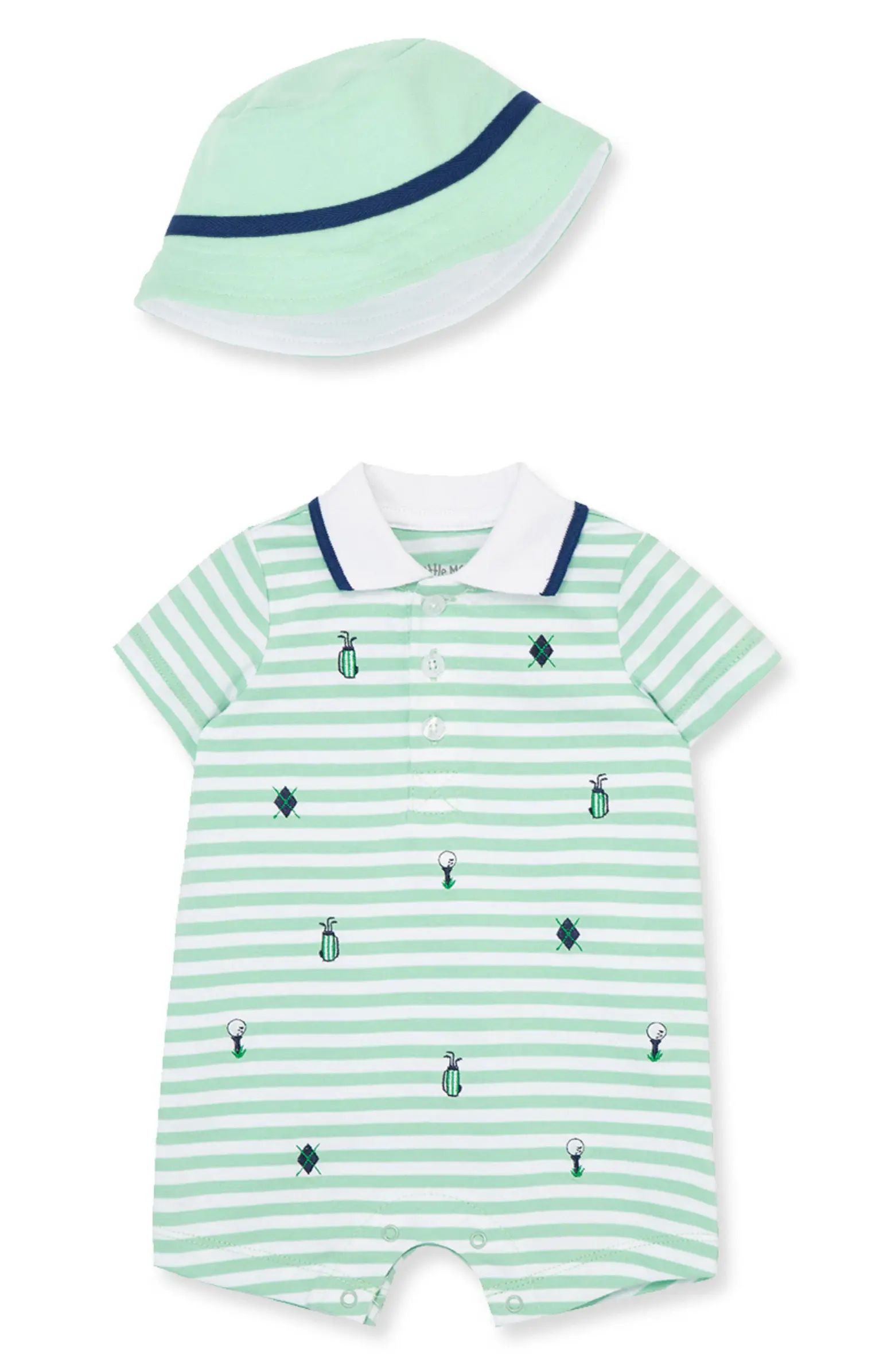 Kids' Embroidered Golf Romper & Hat Set | Nordstrom