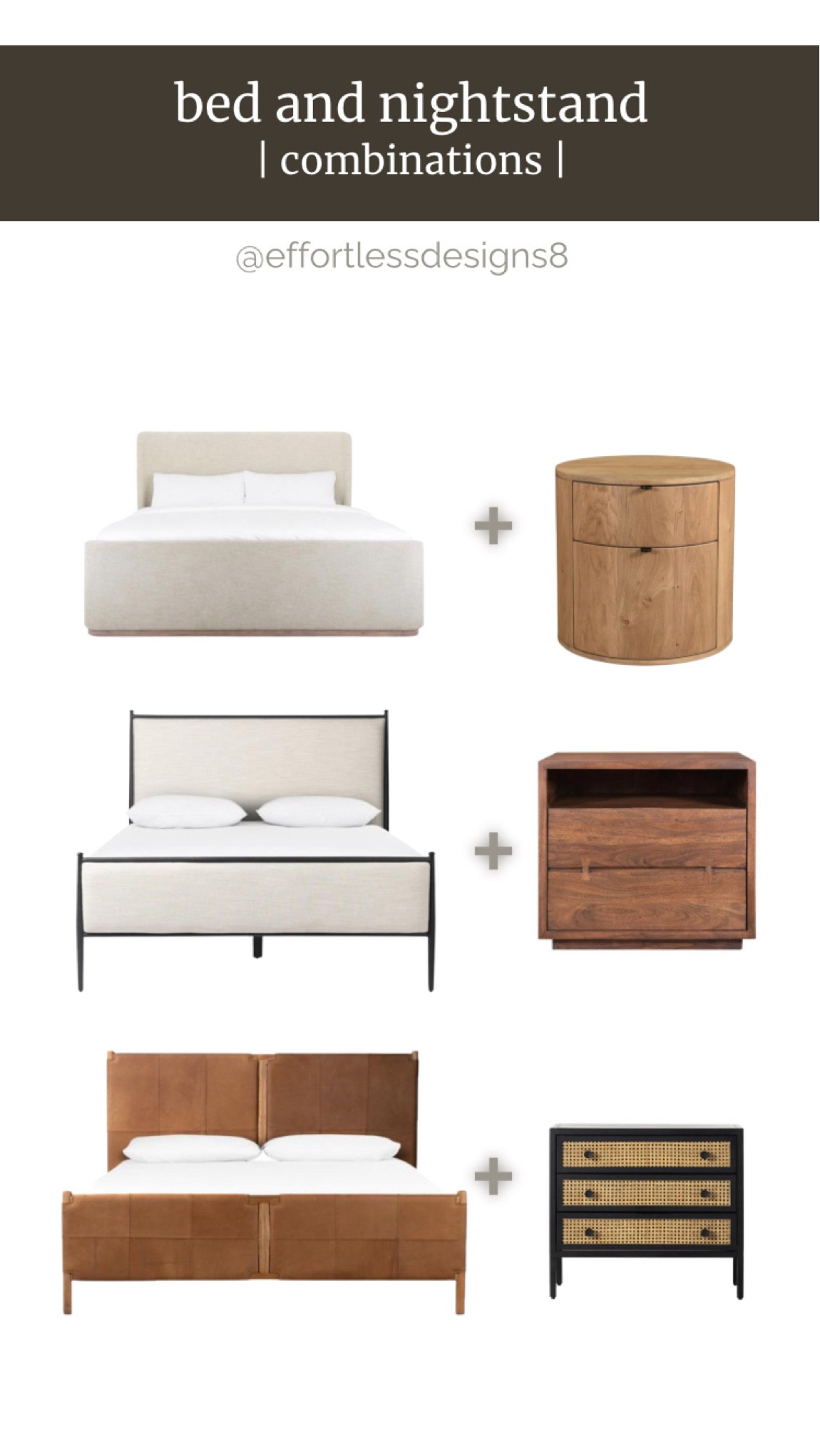 Bedroom nightstand and bed combinations for the neutral, elevated home. High quality pieces with attention to detail! 

#home #bedrooms #bedroomdecor #interiors #neutralinteriors #interiordesign

#LTKHome