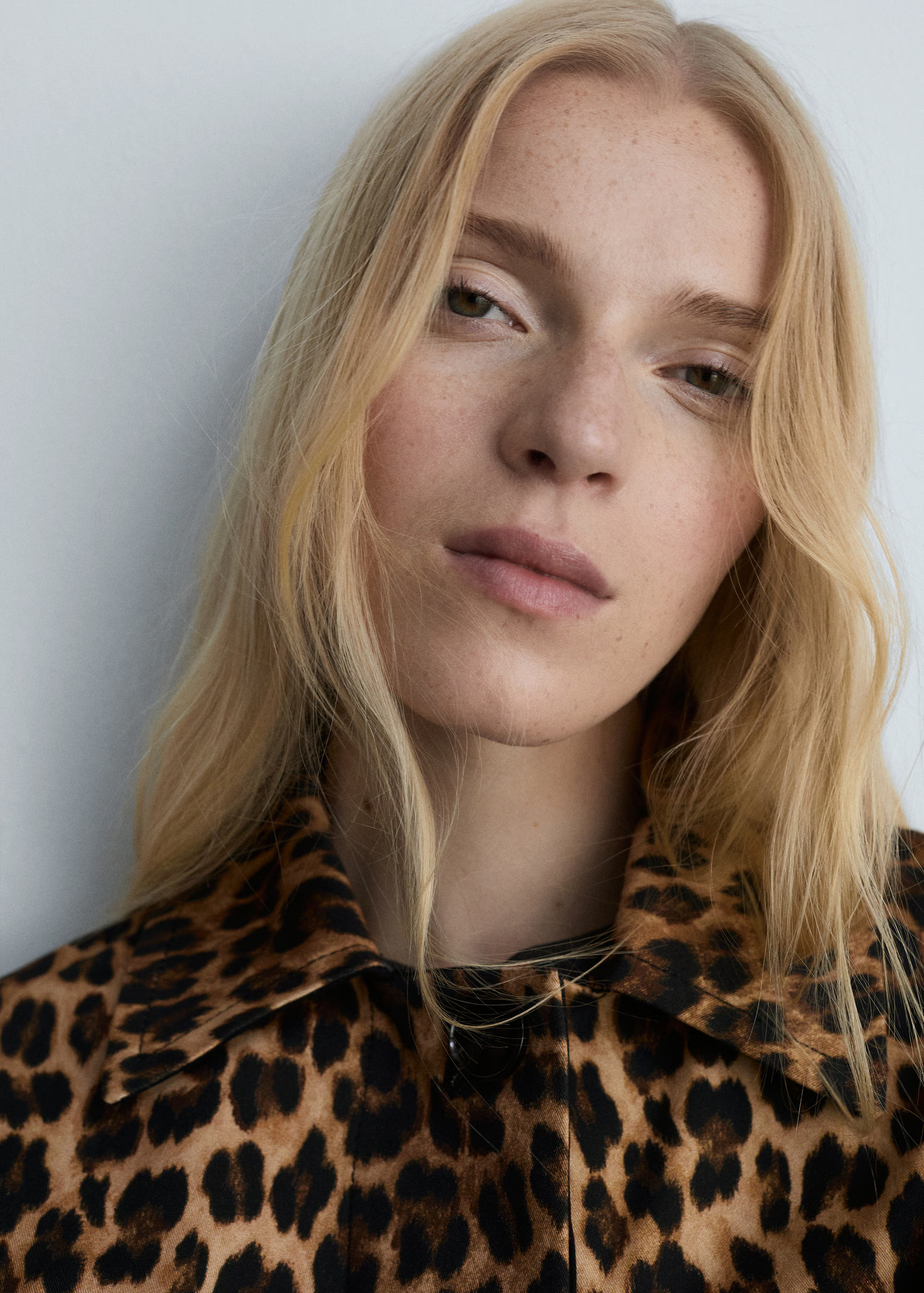 Leopard straight coat - Woman | MANGO United Kingdom | MANGO (UK)