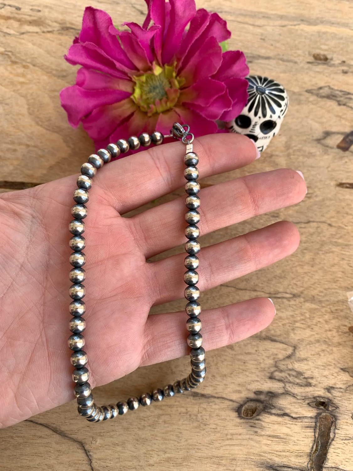 14" 6MM "Navajo Style" Sterling Pearls | Amazon (US)