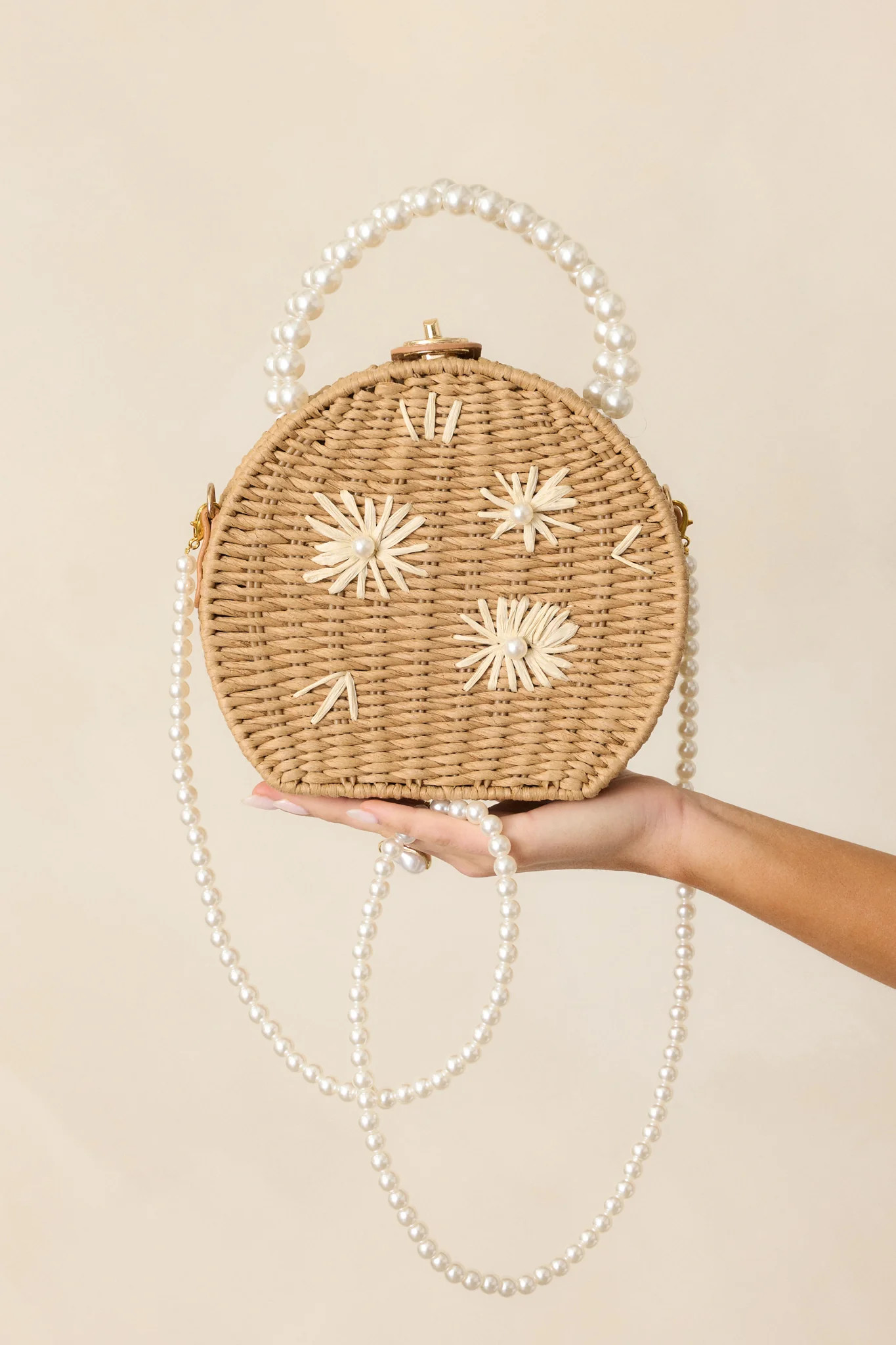 Let's Get Started Tan Rattan Handbag | Red Dress