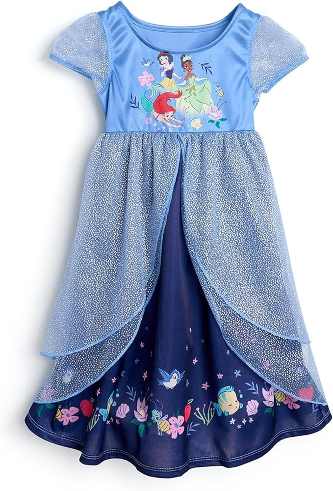 Disney Girls' Princess Dress Nightgown, Fantasy Gown, Soft & Cute Pajamas for Kids | Amazon (US)
