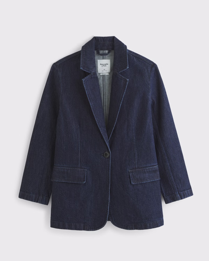 Oversized Denim Blazer | Abercrombie & Fitch (US)