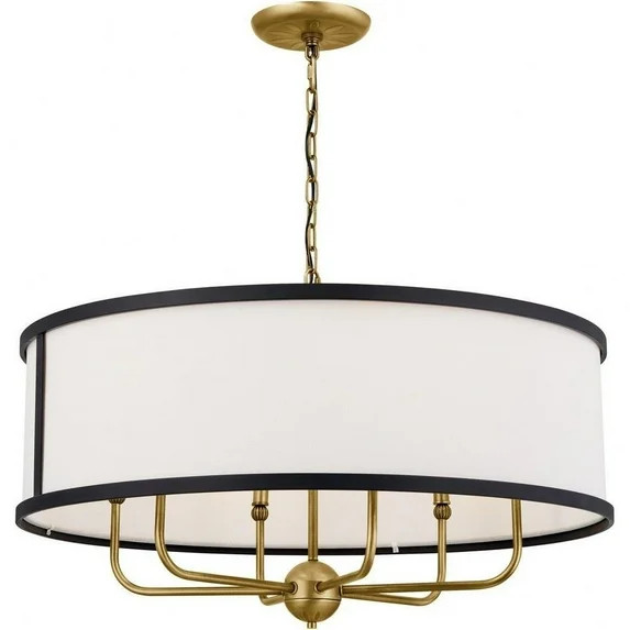 6 Light Medium Chandelier in Homestead Style-17 inches Tall and 30.5 inches Wide-Natural Brass Fi... | Walmart (US)