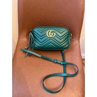 Authentic Gucci Gg Marmont Calfskin Shoulder/Crossbody Camera Bag | Etsy (US)