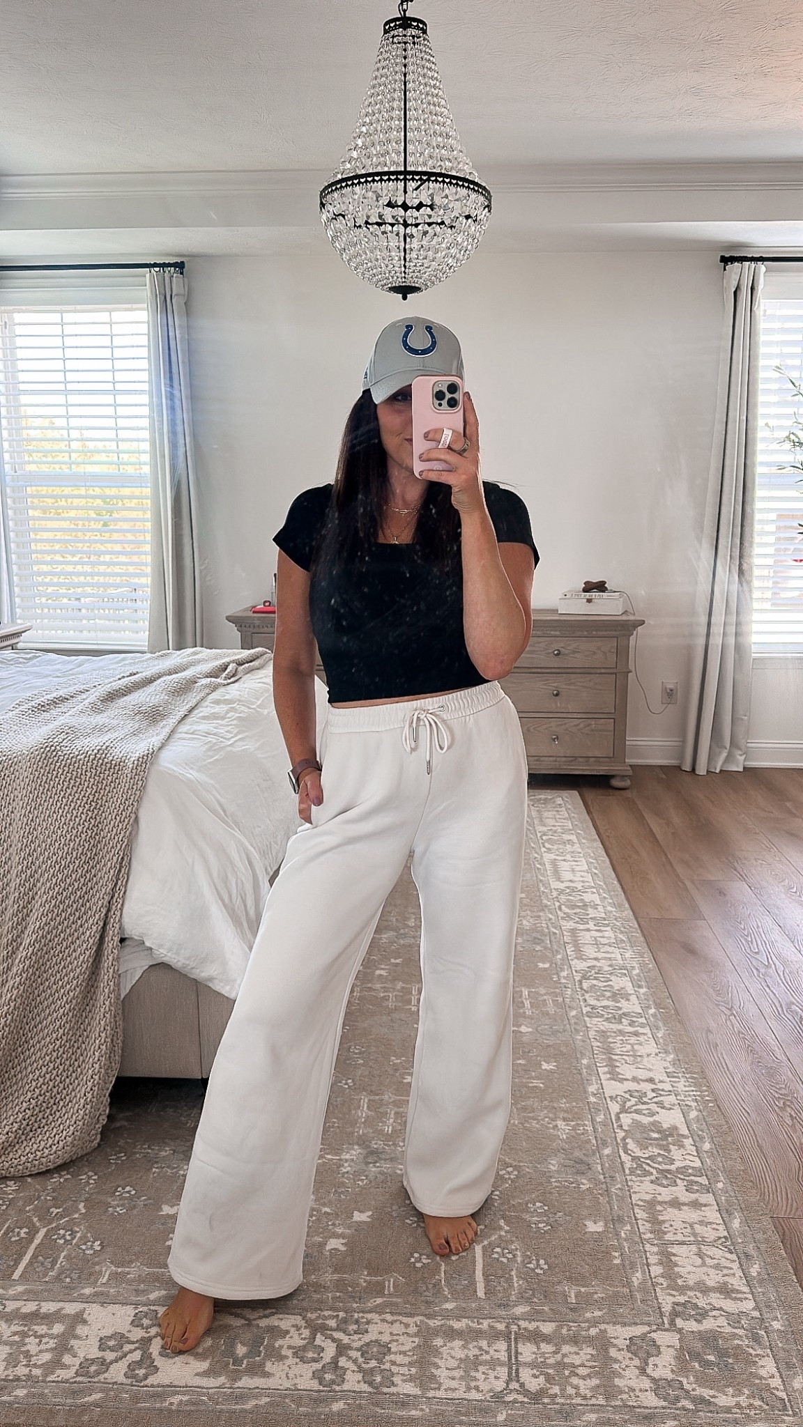 Football Sunday outfit. Sweatpants on sale wearing size S!

#LTKStyleTip