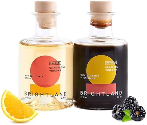 Brightland The Pair, Balsamic Vinegar & Champagne Vinegar Duo - Artisinal Vinegars Perfect for Sa... | Amazon (US)