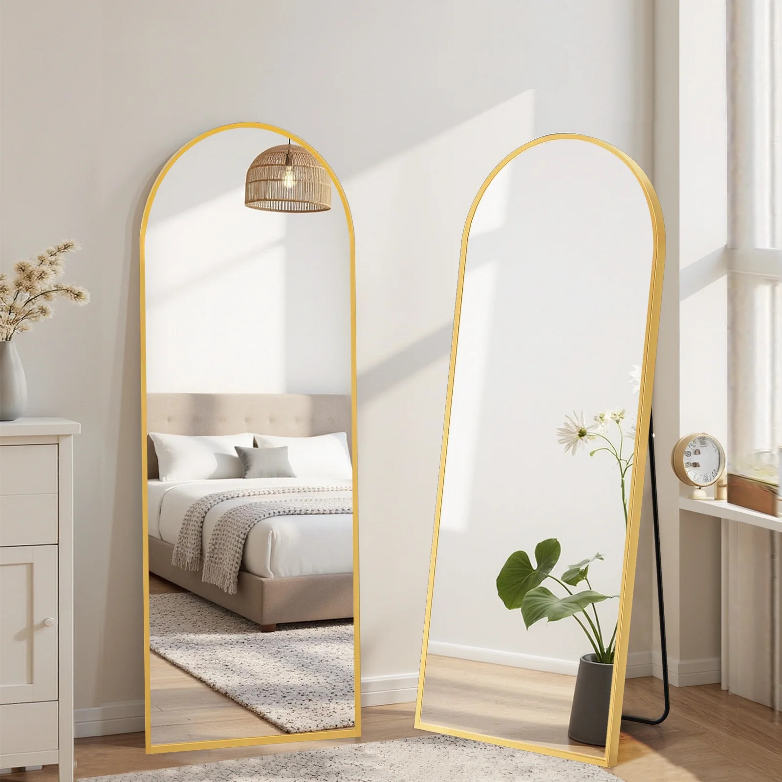 21" x 64" Arched Full Length Mirror Full Body Mirror Floor Mirror Standing Hanging or Leaning Wal... | Walmart (US)