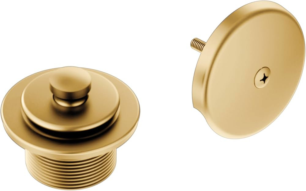 Moen Brushed Gold Push-N-Lock Tub and Shower Drain Kit with 1-1/2 Inch Threads, Plug and Overflow... | Amazon (US)