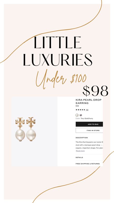 These Tory Burch Pearl drop earrings are the perfect gift idea and they’re under $100!🥰 

Little luxury gift ideas! Gift ideas for the fashionista. Luxury gift ideas. Gift ideas for her. Gifts ideas for her under $100.  

#LTKfindsunder100 #LTKGiftGuide #LTKHoliday