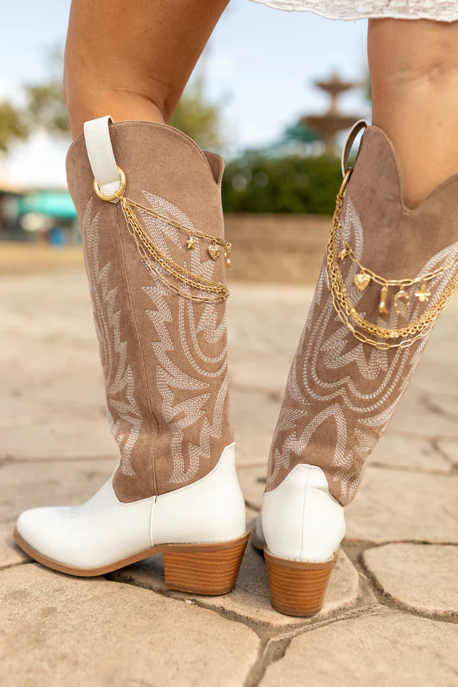 Boujee Two Tone Boots FINAL SALE | Pink Lily