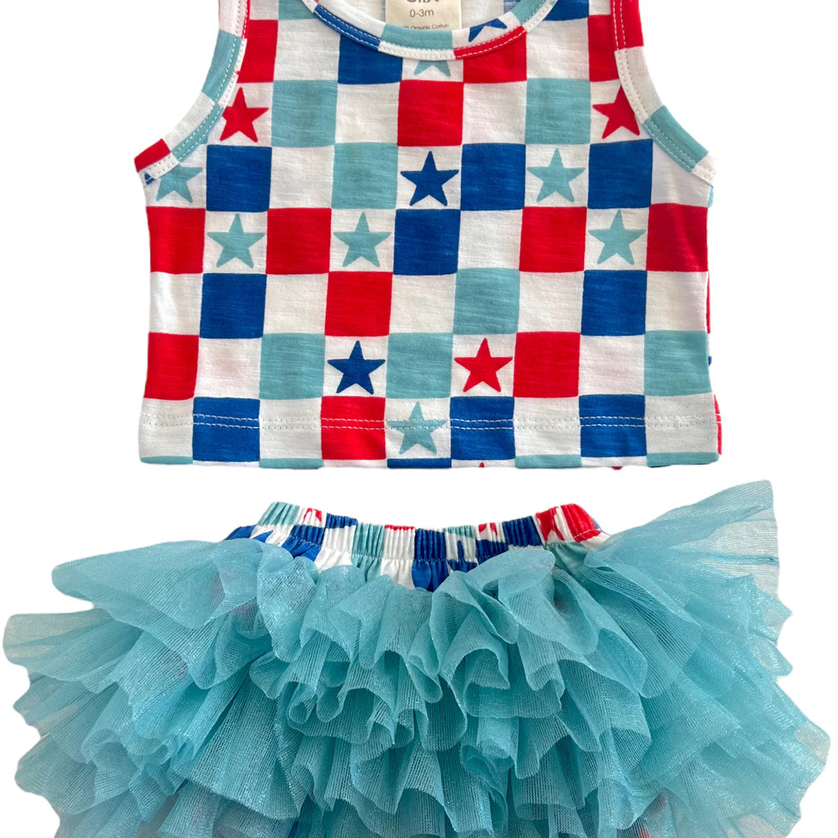Red, White & Blue Checkerboard / Organic Tutu Bloomer Set | SpearmintLOVE