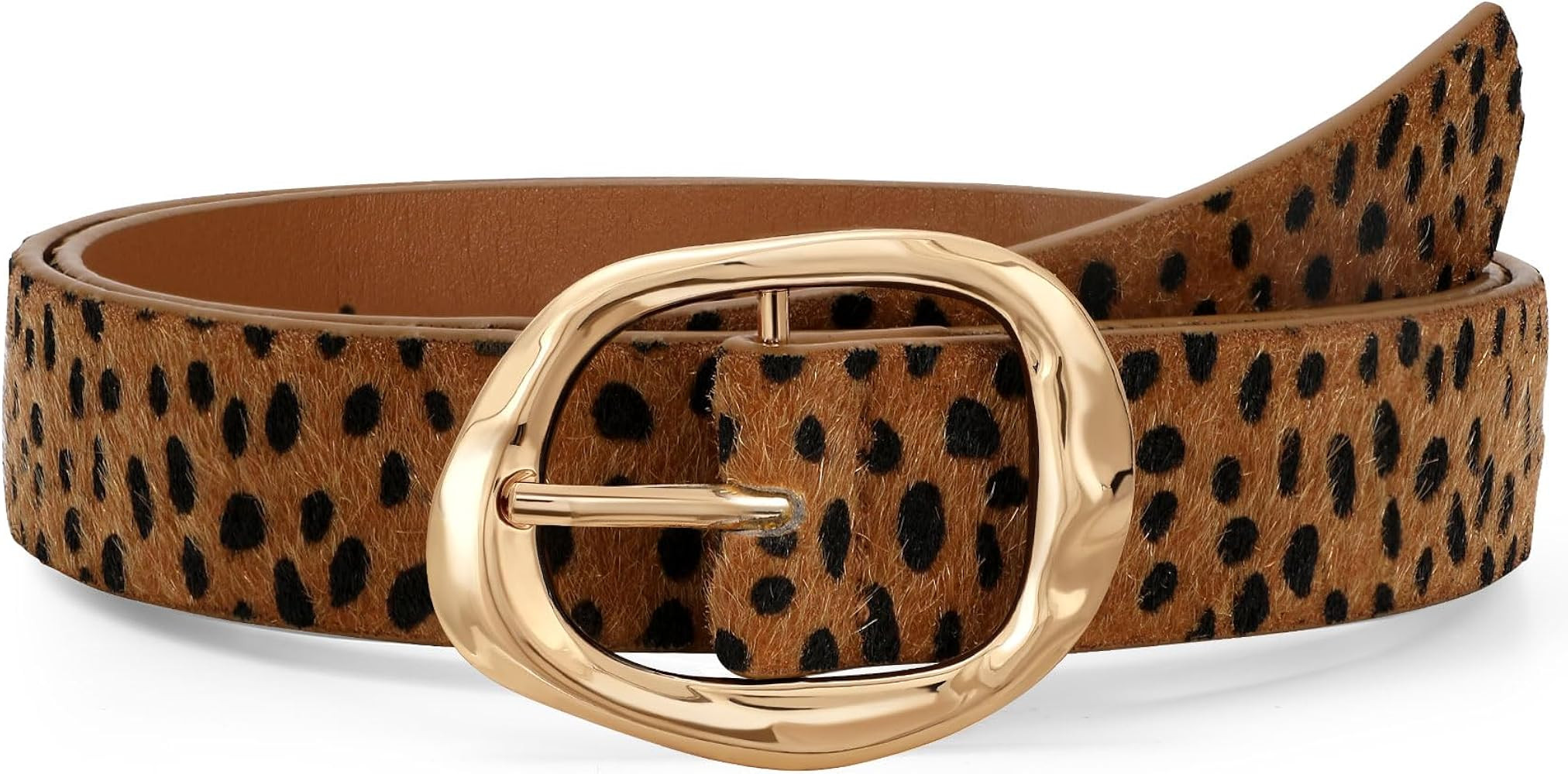 JASGOOD Women Leather Belt for Jeans Pants Ladies Casual Waist Belt Fashion Women Belt with Gold ... | Amazon (US)