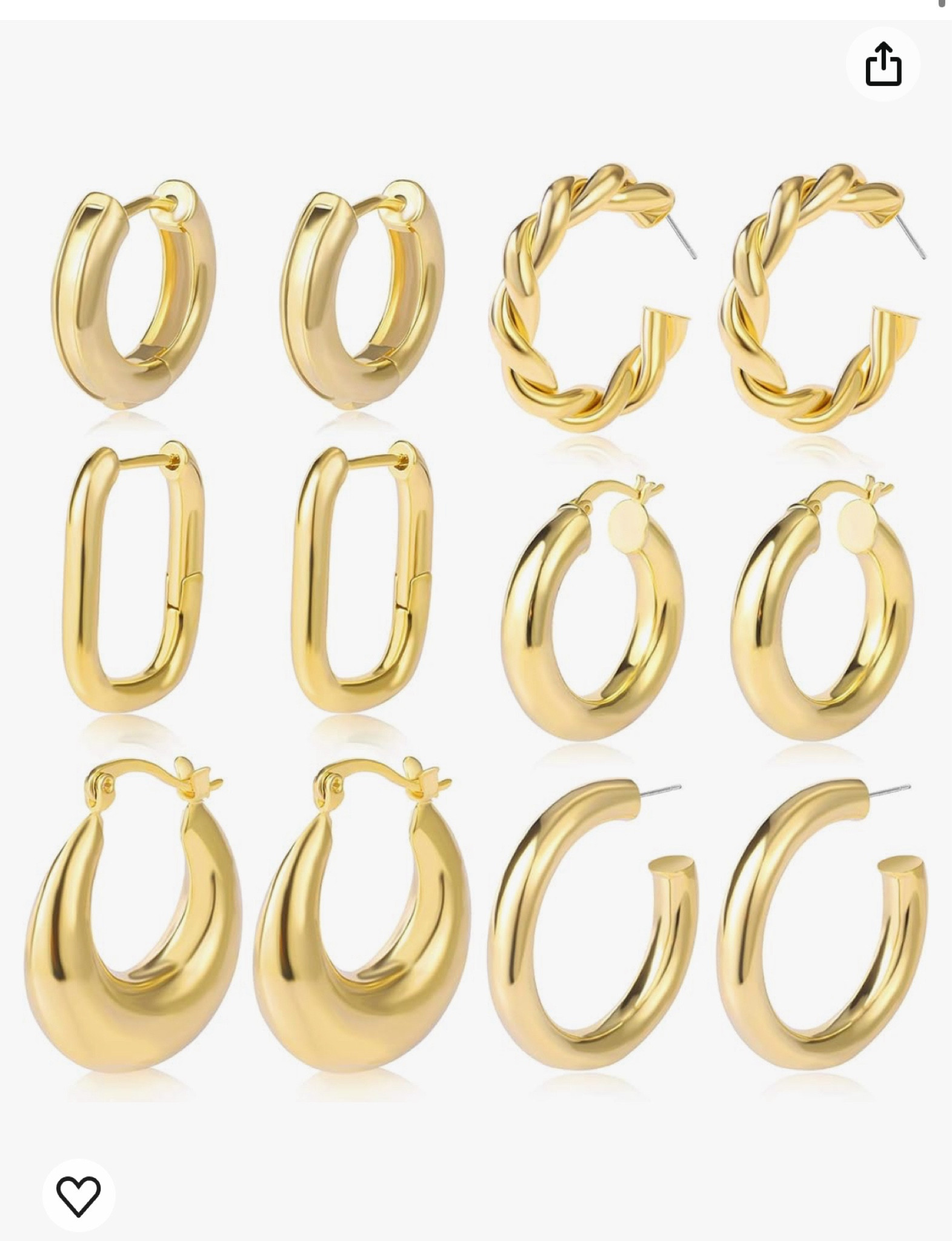 Gold hypoallergenic hoops Amazon 