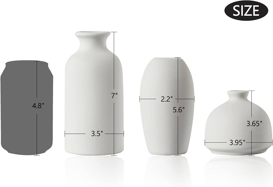 Modern White Ceramic Vase Set of 3, Small Flower Vases for Home Decor, Living Room Centerpieces a... | Amazon (US)