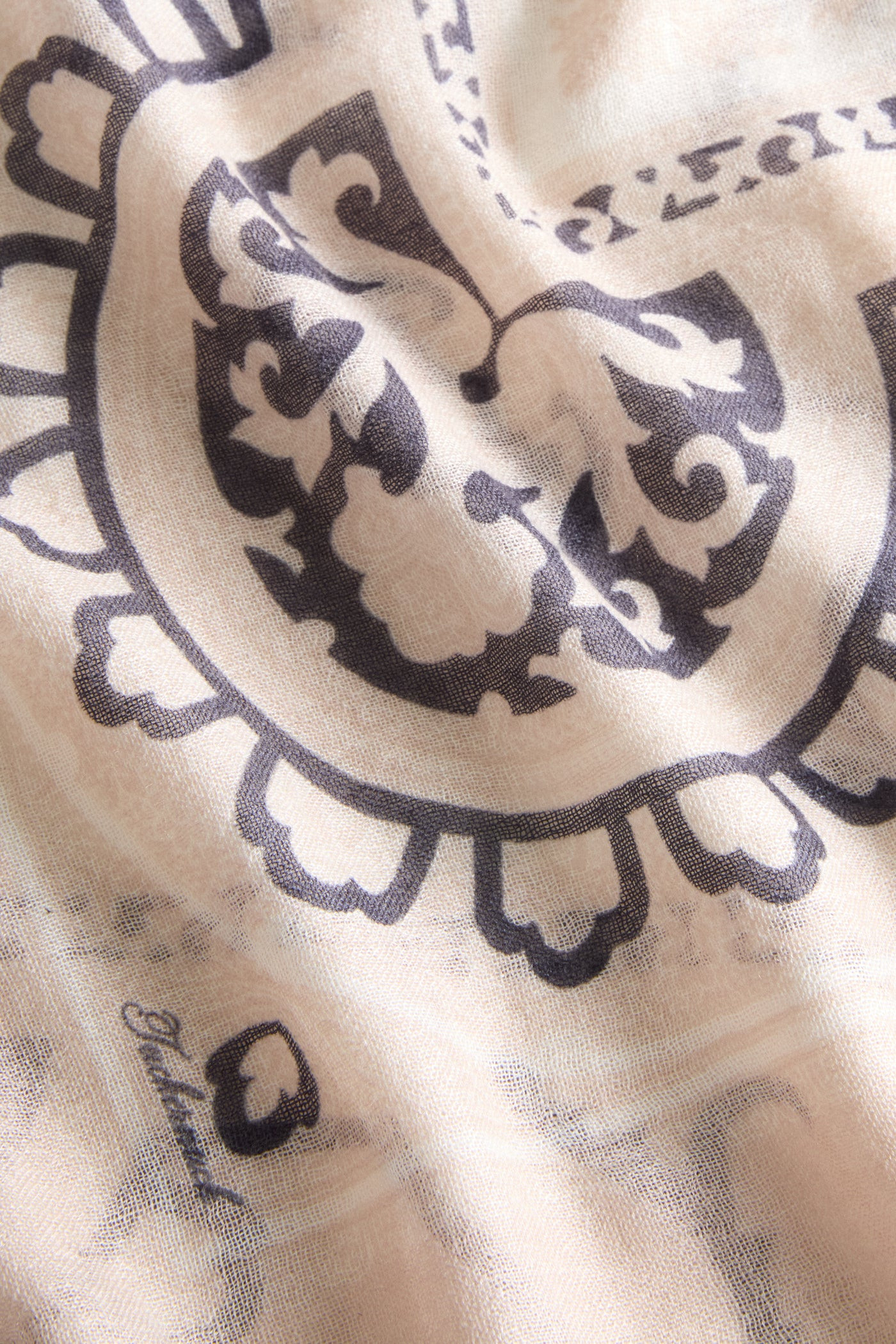 Cream Bandana Silk Cashmere Blend Large Scarf | Tuckernuck (US)
