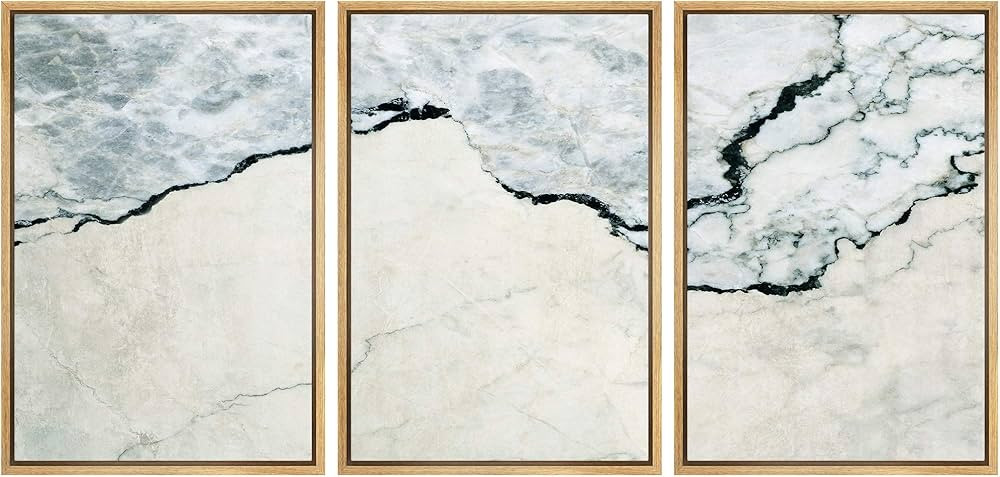 NWT Framed Wall Art Print Set Off-White Marble Granite Variety Abstract Shapes Illustrations Mode... | Amazon (US)