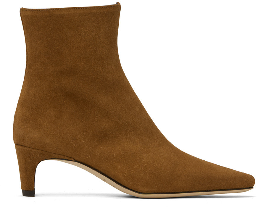 Staud Tan Wally Ankle Boots | SSENSE