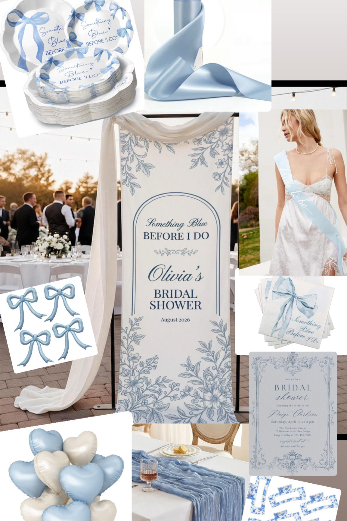 SOMETHING BLUE BEFORE I DO￼
Bridal Shower Theme
💙💍
This is my vision board and also shopping cart for my soon-to-be niece’s bridal shower! 
