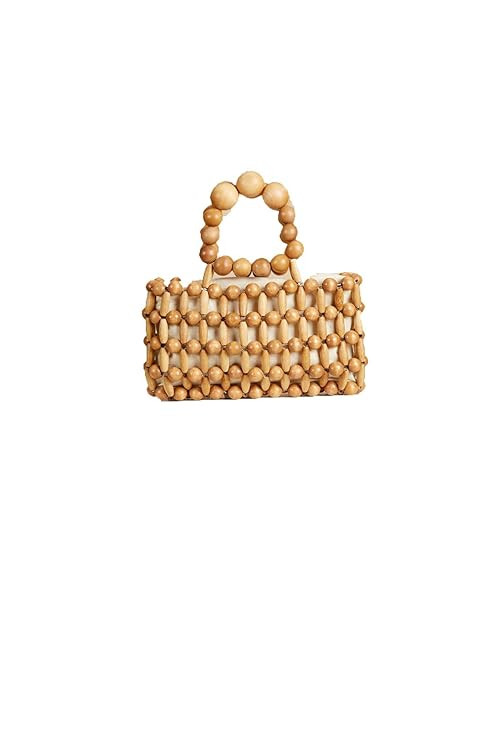 Women's Bag H -Woven Wooden Beads H bag Vintage Bamboo Bag Beach Bag | Amazon (US)
