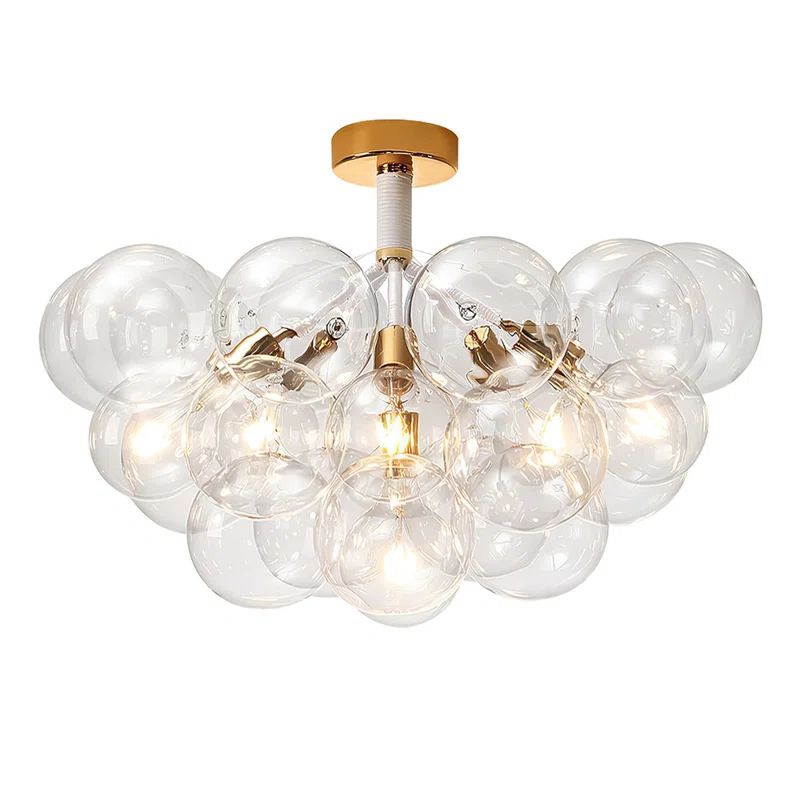 Triangulum 6 - Light Glass Semi Flush Mount | Wayfair North America