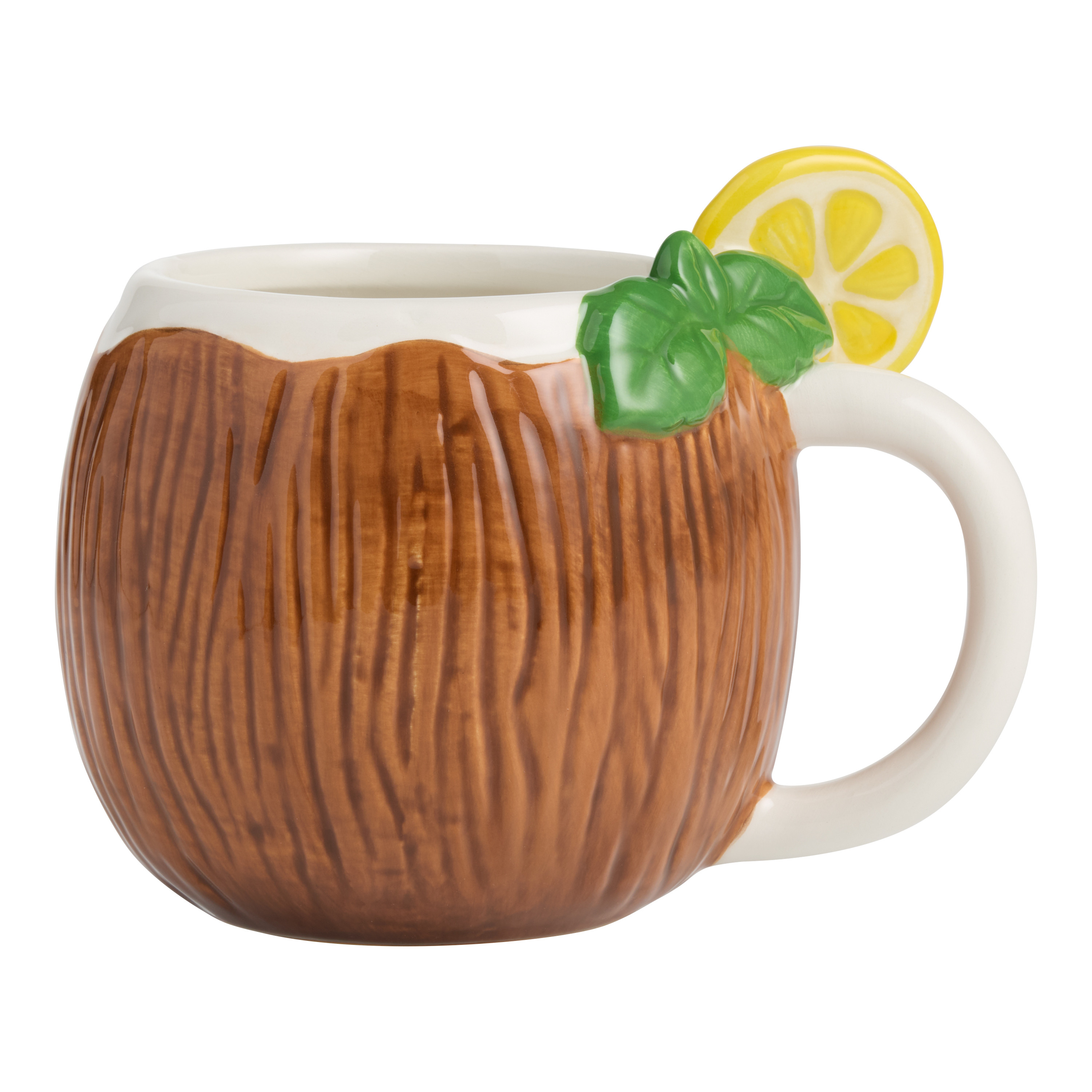 Coconut Cocktail Hand Painted Figural Ceramic Mug - World Market | World Market