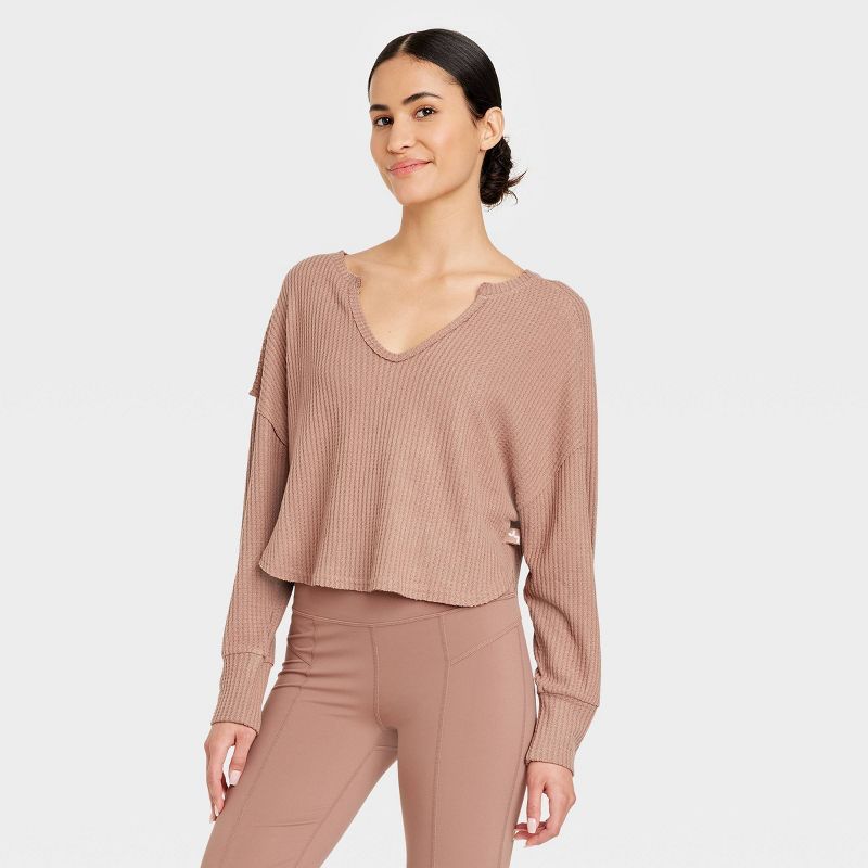 Women's Waffle Long Sleeve Top - JoyLab™ | Target