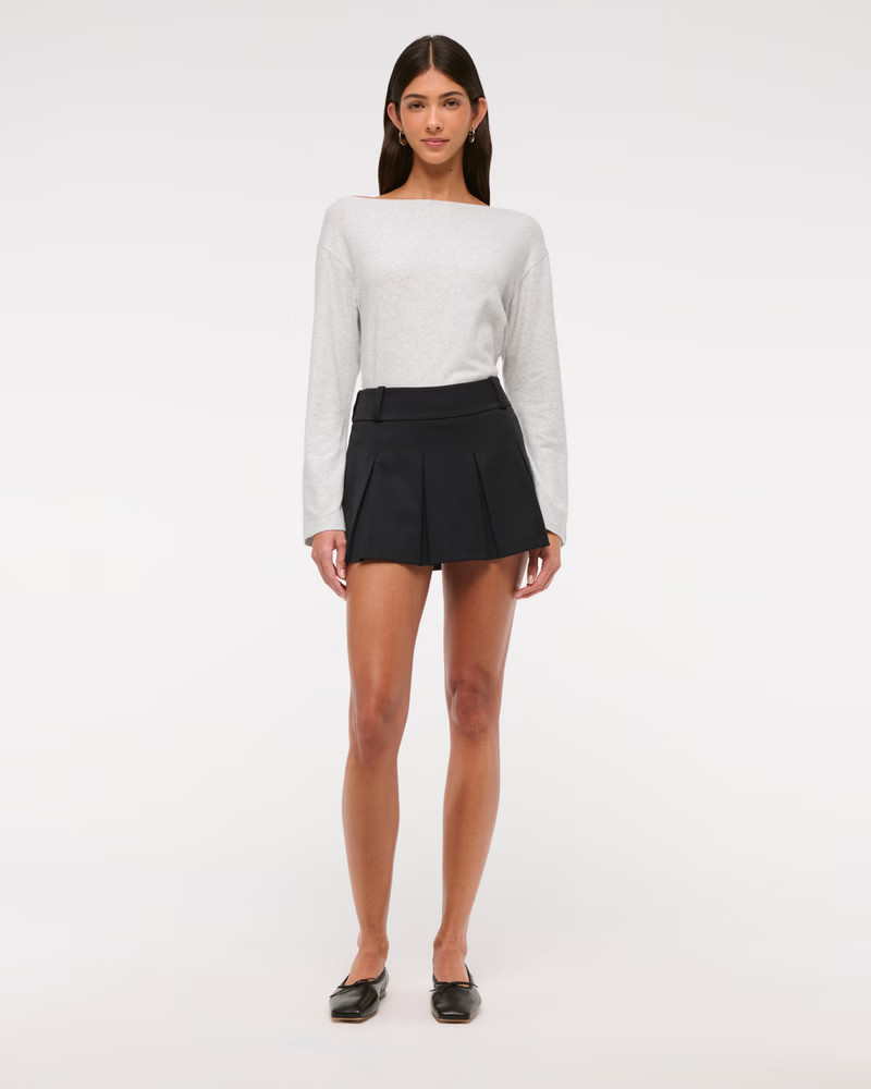 Long-Sleeve Cozy Lounge Knit Tuckable Slash Tee | Abercrombie & Fitch (US)