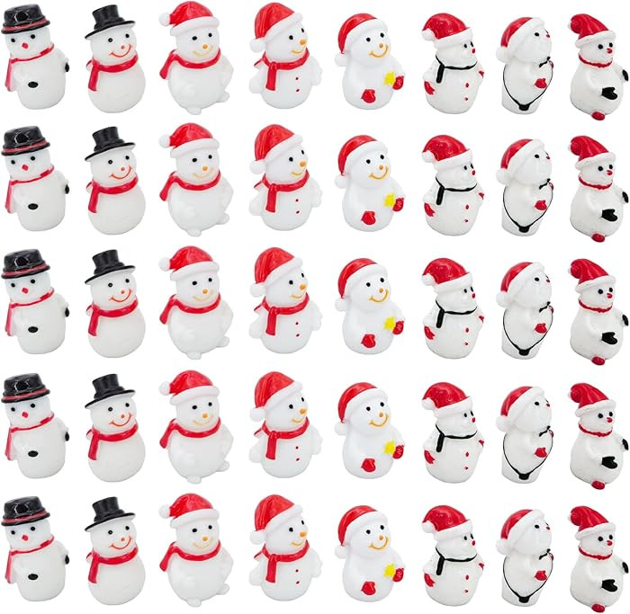 Goodma 40 Pieces Mini Snowman Figurines Christmas Theme Resin Miniature Fairy Garden Dollhouse De... | Amazon (US)