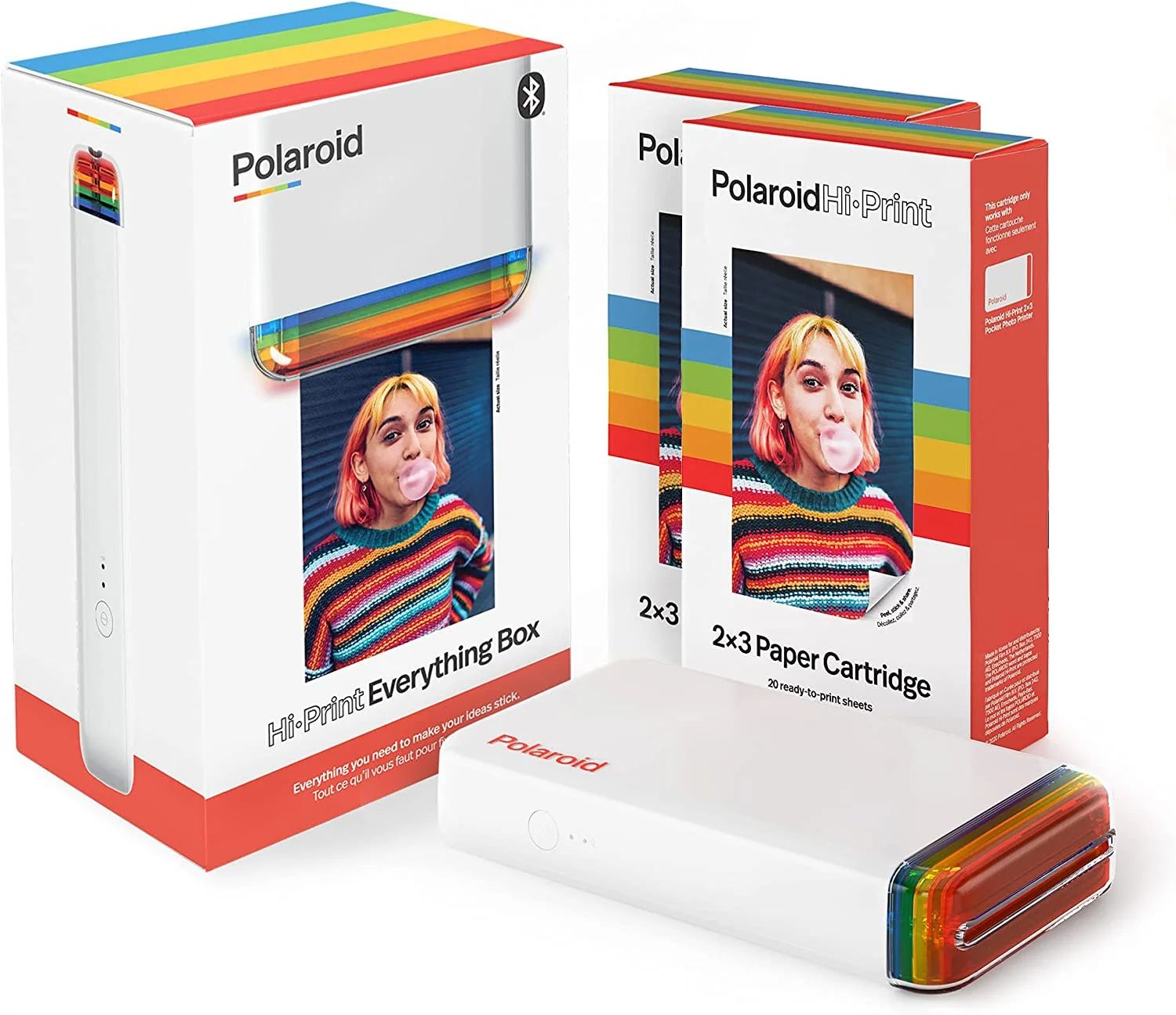 Polaroid Hi-Print Everything Box - Bluetooth Photo Printer in White & 40 Sheets of Ready-to-Print... | Walmart (US)