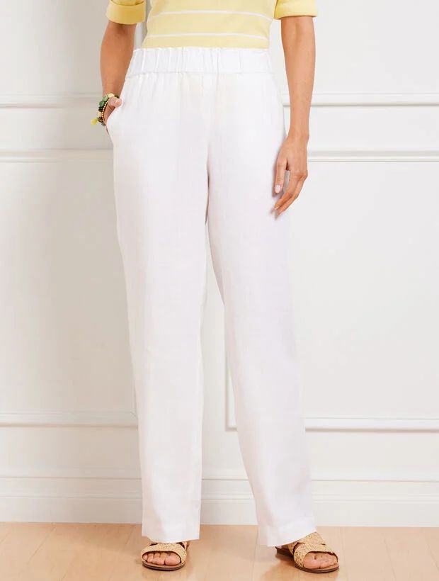 Talbots Nantucket Washed Linen Wide Leg Pants | Talbots