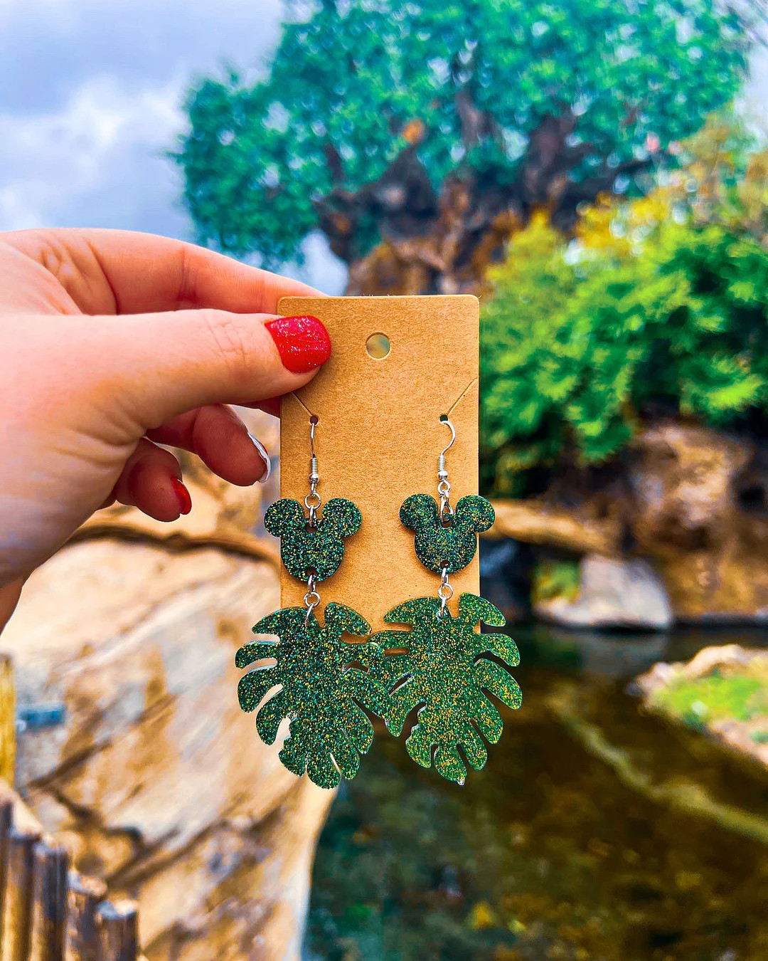 Mickey leaf inspired earrings | Etsy (US)