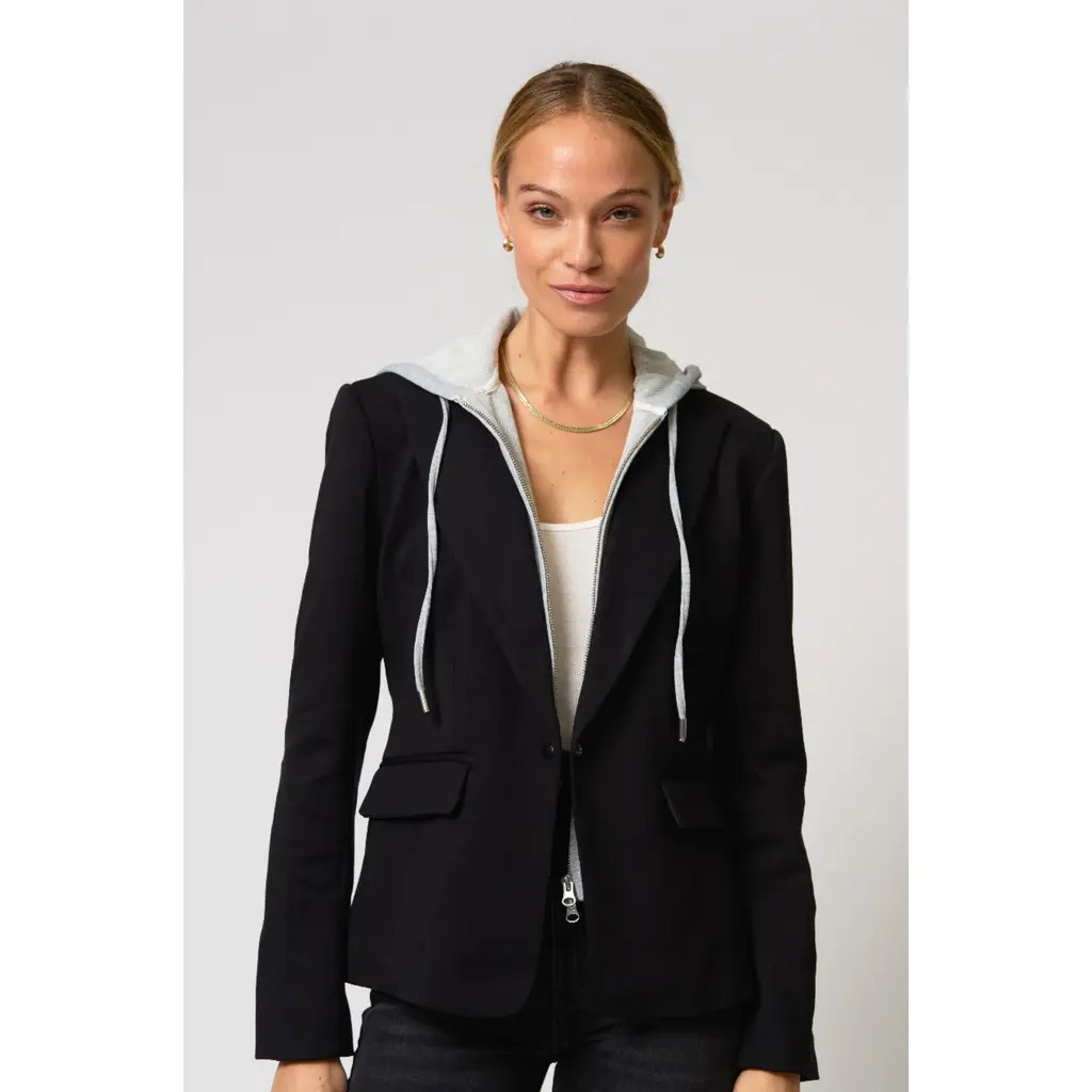 Central Park West Ryder Dickie blazer in Black/Grey Black at Nordstrom, Size Small | Nordstrom