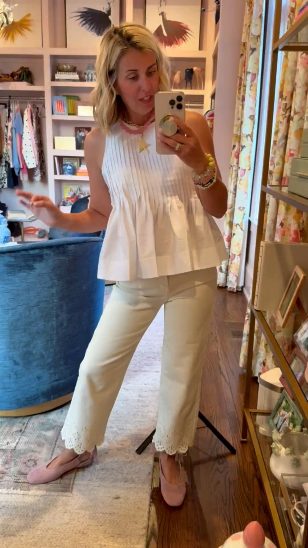 Obsessed with this outfit and statement shoe! 
Top - xs
Pants - 2
Shoes - 7.5 (half size down) 

#LTKootd #LTKgrwm #LTKOver40