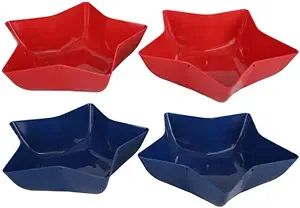 4 PC Set of Red & Blue Star Bowls for 4th of July - Independence Day, BBQ, Backyard Get Together,... | Amazon (US)