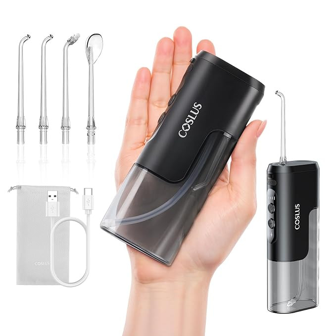 COSLUS Mini Water Flosser for Travel: Portable Compact Design, Cordless Oral Irrigator with 4 Mod... | Amazon (US)