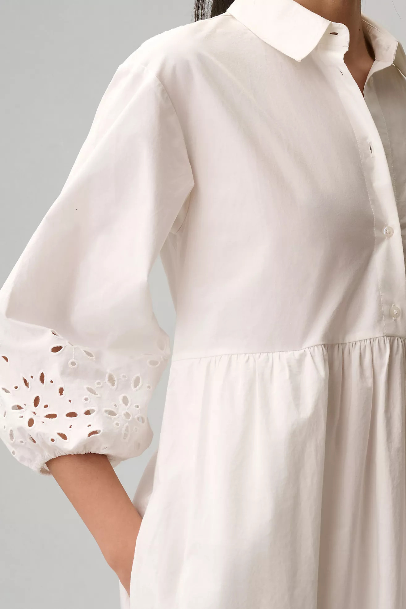 The Bettina Tiered Shirt Dress by Maeve: Eyelet Edition | Anthropologie (US)