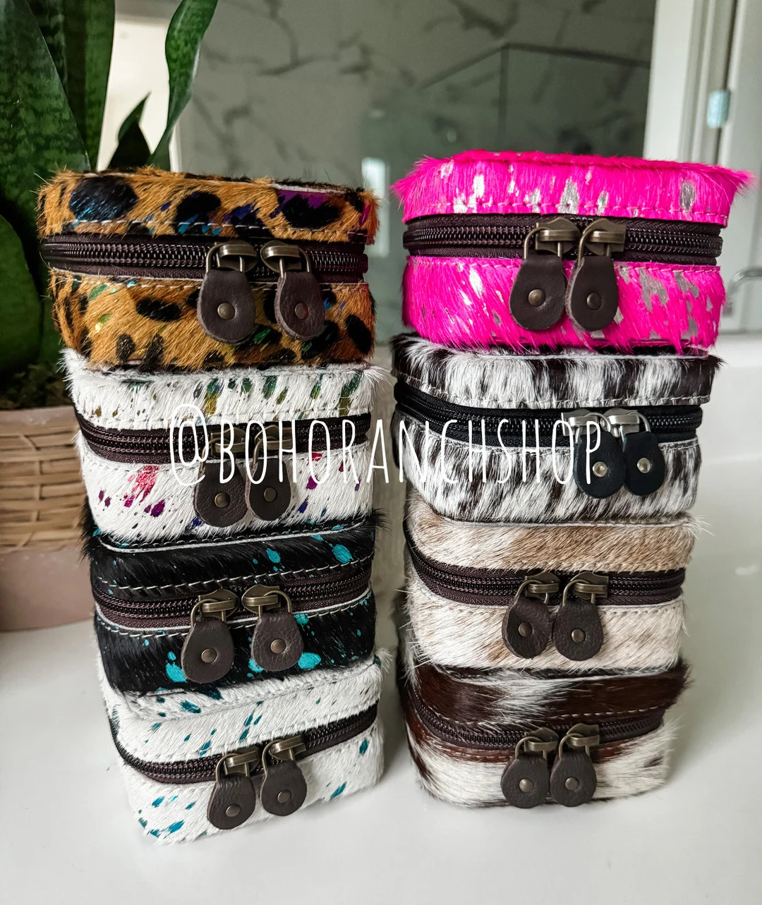 MINI COWHIDE JEWELRY box | square mini jewelry storage box travel case  | gift idea | leather cow... | Etsy (US)