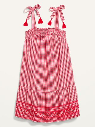 Sleeveless Tiered Gingham Swing Mini Dress for Women | Old Navy (US)
