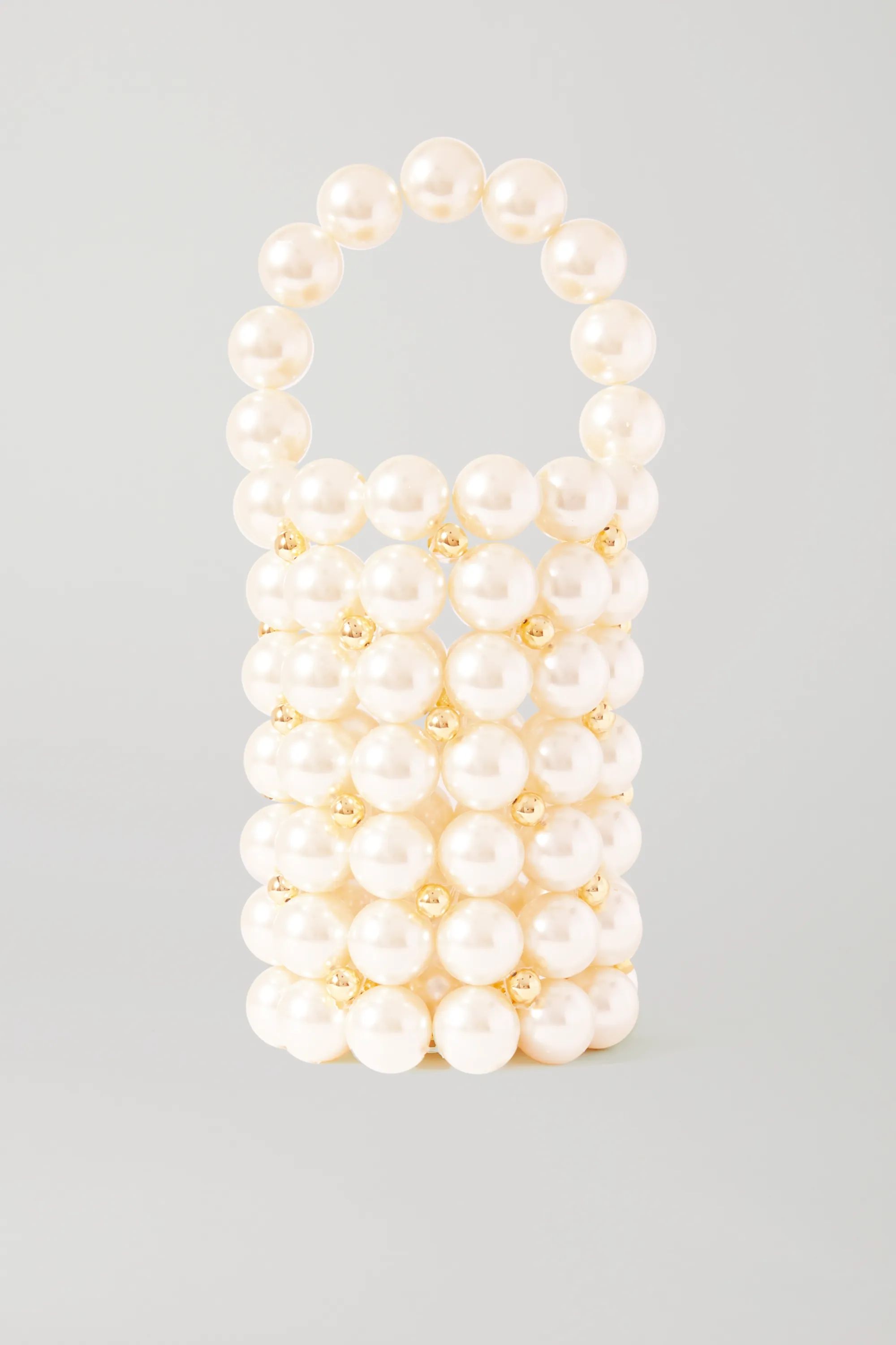 Le Comino faux pearl and gold-tone beaded tote | NET-A-PORTER (US)