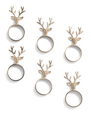 6pk Stag Napkin Rings | TJ Maxx