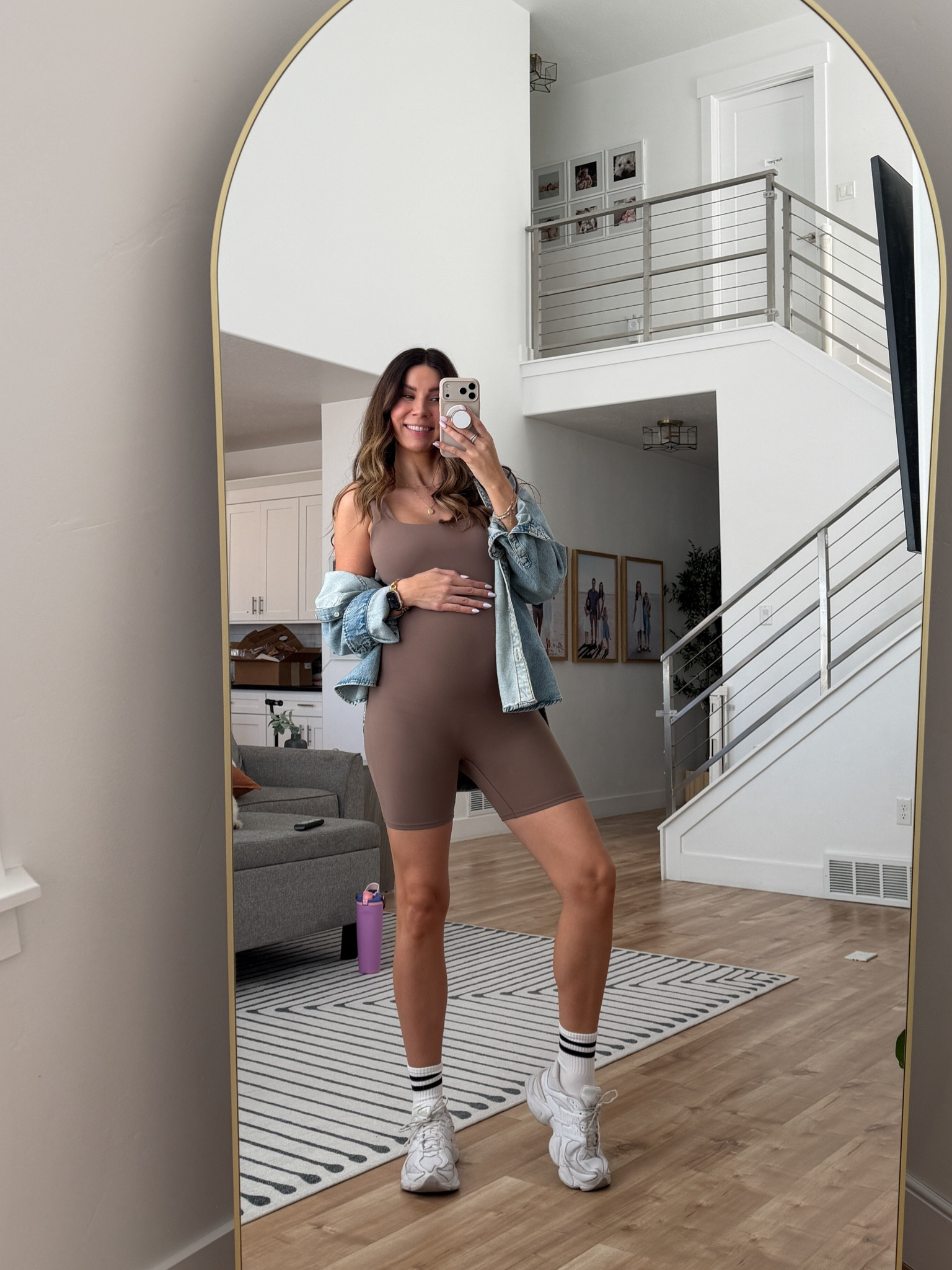 My favorite bumpsuit - I sized up and am wearing a medium 

#LTKootd #LTKmomlife #LTKBump