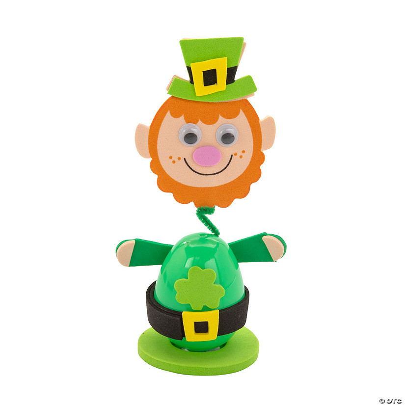 St. Patrick's Day Leprechaun Bobble Head Craft Kit - Makes 12 | Oriental Trading Company