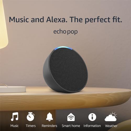 Amazon Echo Pop | Compact smart speaker with Alexa | premium Alexa features available for purchas... | Amazon (US)
