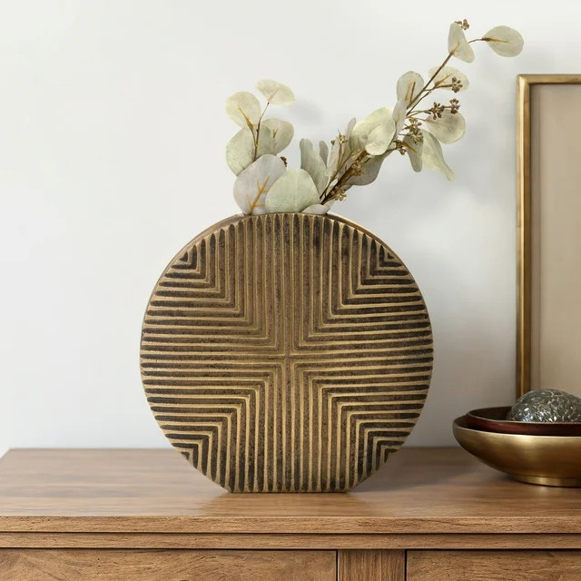 Sagebrook Home Elegance - Aluminum Ribbed Accent Vase for Stylish Interiors - Walmart.com | Walmart (US)