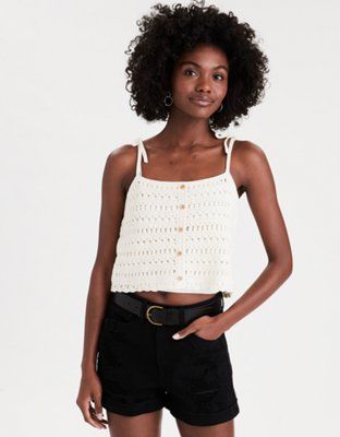 AE Crochet Sweater Tank Top | American Eagle Outfitters (US & CA)