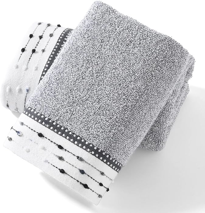 YiLUOMO Grey Hand Towels Tiny Furball Decorative Design Super Soft 100% Terry Cotton Highly Absor... | Amazon (US)