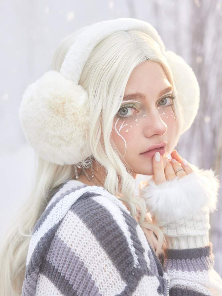 Fairycore Solid Fuzzy Earmuffs | SHEIN