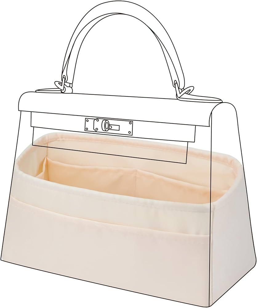 DGAZ Bag Organizer Insert, Silk Purse Organizer, Luxury Handbag Tote in Bag Shapers, Fits Kelly m... | Amazon (US)