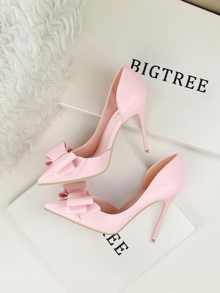 Bow Decor Stiletto Court Heels | SHEIN